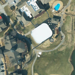 Sand Volleyball Court, MO — aerial view