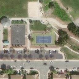 Sand Volleyball Court, Pittsburg, CA — aerial view