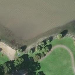 Sand Volleyball Court, Santa Venetia, CA — aerial view