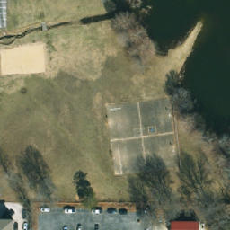 Sand Volleyball Court, Rolla, MO — aerial view