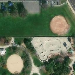 Sand Volleyball Court, Brentwood, CA — aerial view