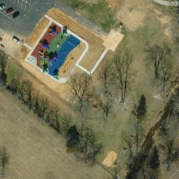 Sand Volleyball Court, MO — aerial view