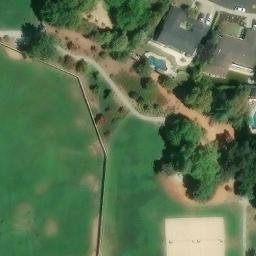 Sand Volleyball Court, North Gate, CA — aerial view
