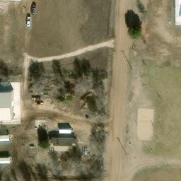 Sand Volleyball Court, Spearville, KS — aerial view