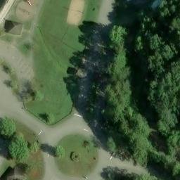 Sand Volleyball Court, KY — aerial view