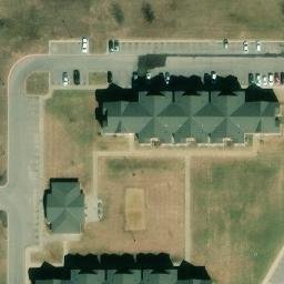 Sand Volleyball Court, El Dorado, KS — aerial view