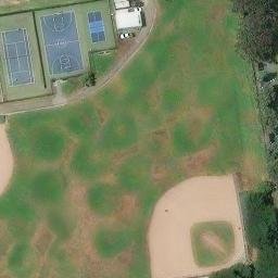Sand Volleyball Court, San Francisco, CA — aerial view