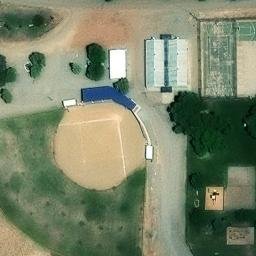 Sand Volleyball Court, Dove Creek, CO — aerial view
