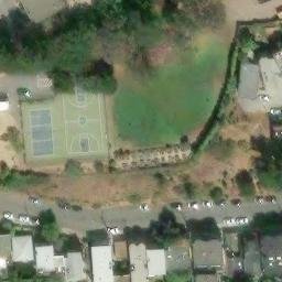 Sand Volleyball Court, Noe Valley, CA — aerial view