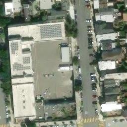 Sand Volleyball Court, Mission District, CA — aerial view