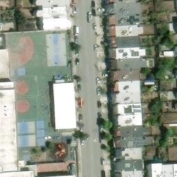 Sand Volleyball Court, Parkside, CA — aerial view