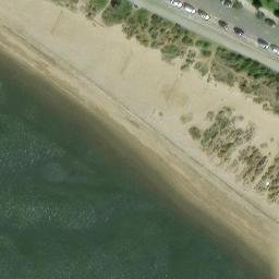 Sand Volleyball Court, Alameda, CA — aerial view