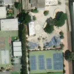 Sand Volleyball Court, Parkside, CA — aerial view