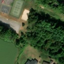 Sand Volleyball Court, KY — aerial view