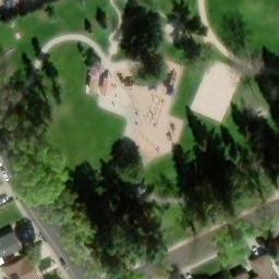 Boone Acres volleyball court — aerial view