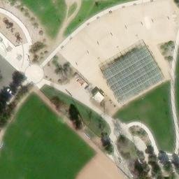 Sand Volleyball Court, Pleasanton, CA — aerial view