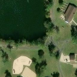 Sand Volleyball Court, KS — aerial view