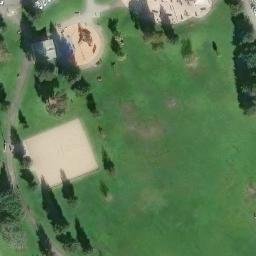 Sand Volleyball Court, San Leandro, CA — aerial view