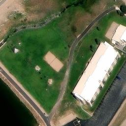 Sand Volleyball Court, Brian Head, UT — aerial view