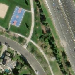 Sand Volleyball Court, Pleasanton, CA — aerial view
