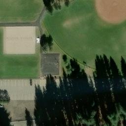 Sand Volleyball Court, Mammoth Lakes, CA — aerial view