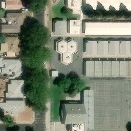 Sand Volleyball Court, Modesto, CA — aerial view