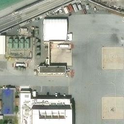 Sand Volleyball Court, San Bruno, CA — aerial view