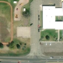 Sand Volleyball Court, Monte Vista, CO — aerial view