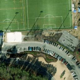 Sand Volleyball Court, Tuckahoe, VA — aerial view
