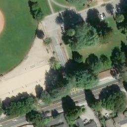 Sand Volleyball Court, Belmont, CA — aerial view