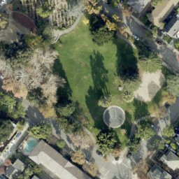 Sand Volleyball Court, Menlo Park, CA — aerial view