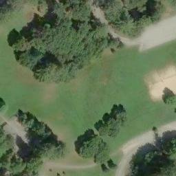 Sand Volleyball Court, Emerald Lake Hills, CA — aerial view
