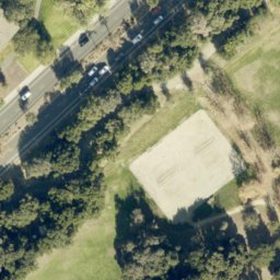 Sand Volleyball Court, West Menlo Park, CA — aerial view