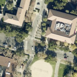 Sand Volleyball Court, Stanford, CA — aerial view