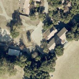 Sand Volleyball Court, Stanford, CA — aerial view