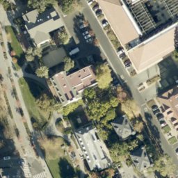 Sand Volleyball Court, Stanford, CA — aerial view