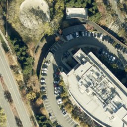 Sand Volleyball Court, Mountain View, CA — aerial view
