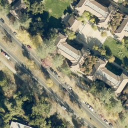 Sand Volleyball Court, Stanford, CA — aerial view