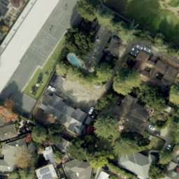 Sand Volleyball Court, Los Altos, CA — aerial view