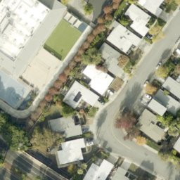 Sand Volleyball Court, Los Altos, CA — aerial view