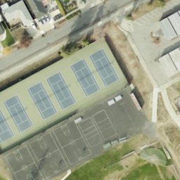 Sand Volleyball Court, East Foothills, CA — aerial view