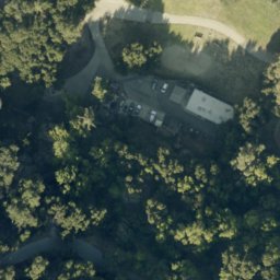 Sand Volleyball Court, East Foothills, CA — aerial view