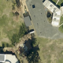 Sand Volleyball Court, East Foothills, CA — aerial view