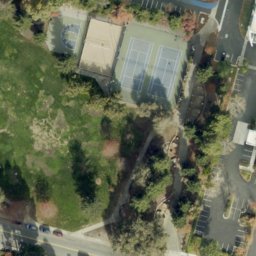 Sand Volleyball Court, Sunnyvale, CA — aerial view