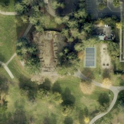 Sand Volleyball Court, Mountain View, CA — aerial view