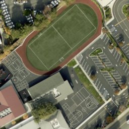 Sand Volleyball Court, San Jose, CA — aerial view