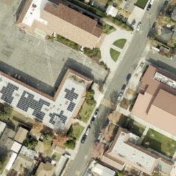 Sand Volleyball Court, Alum Rock, CA — aerial view