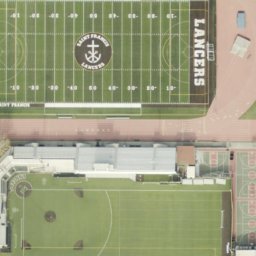 Sand Volleyball Court, Mountain View, CA — aerial view