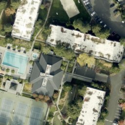 Sand Volleyball Court, Sunnyvale, CA — aerial view