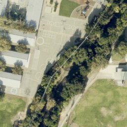 Asphalt Volleyball Court, Santa Clara, CA — aerial view